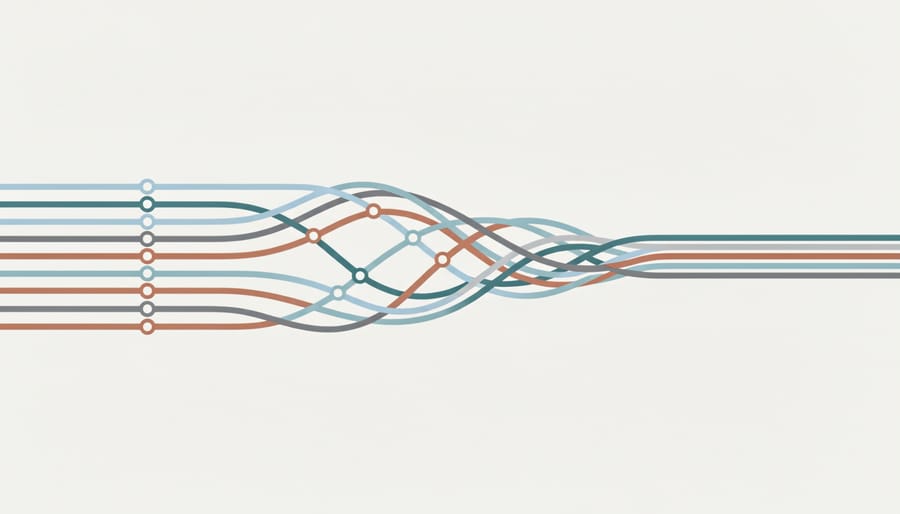 Close-up of interwoven threads held together to symbolize coordinated support